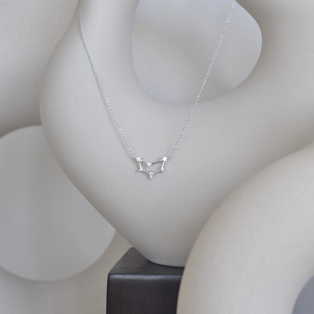 DIAMONDFIRE Astro Steinbock Halskette aus Silber und Zirkon