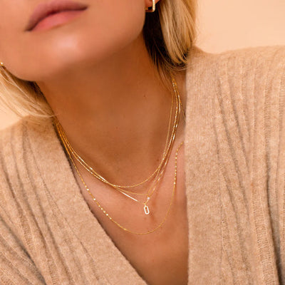 ALISIA Almeria Halskette aus vergoldetem Silber und Perlen